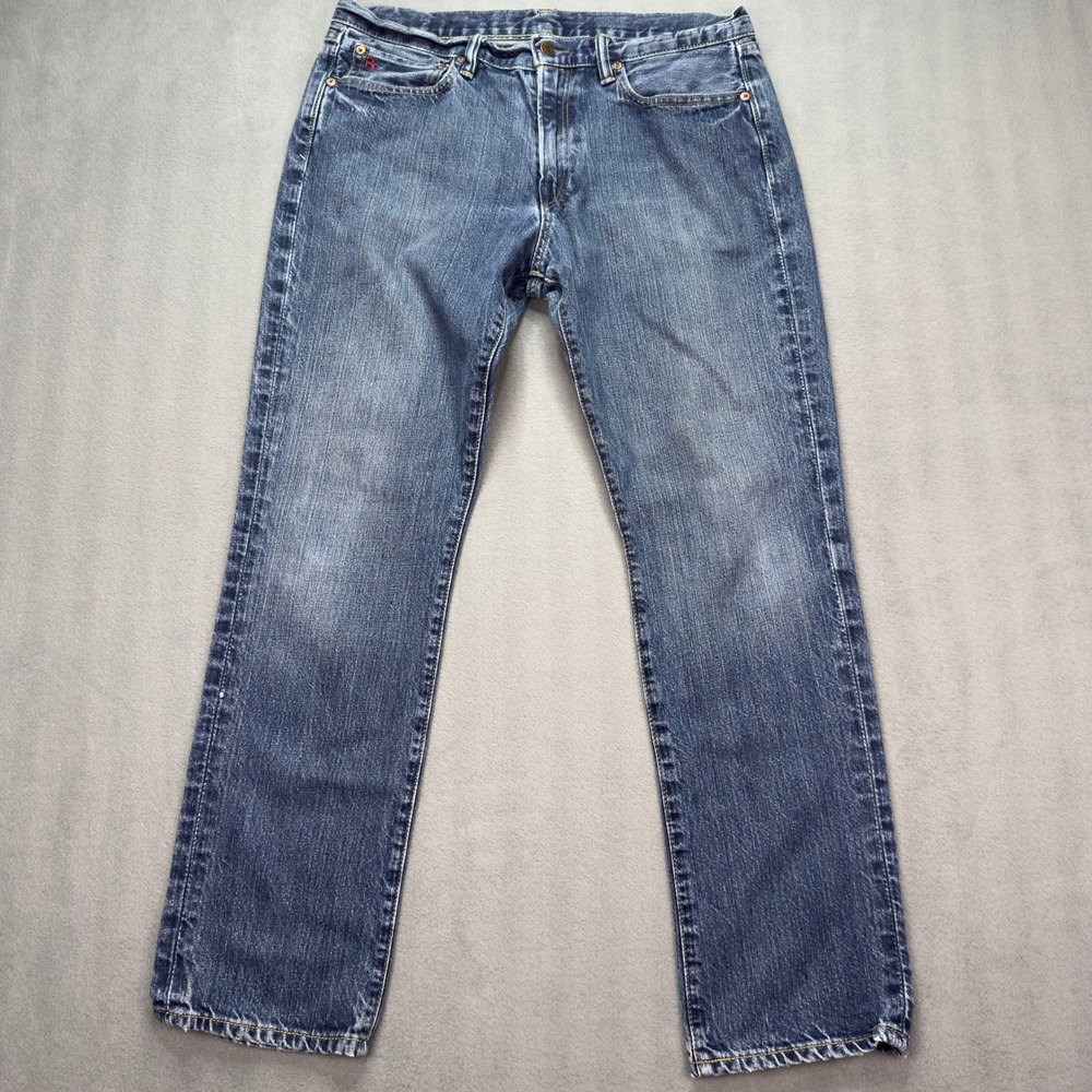 Polo Ralph Lauren Slim Fit 38 Blue Jeans Mens Distressed Denim Pants